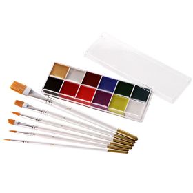 12 Color Face Color Water Soluble Body Painting Pigment Cosmetic Plate (Option: Style B)