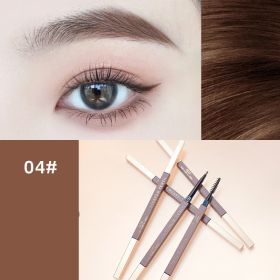 Super Fine Double Head Eyebrow Pencil Automatic Rotation Sketch Waterproof And Non Smudging (Color: Dark coffee)