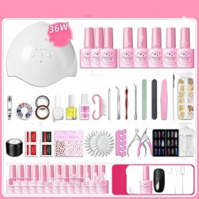 Nail Polish Glue Full Manicure Set Set Of Tools For Beginners Home (Option: 36WUSB model-Beginners choose 15colors)