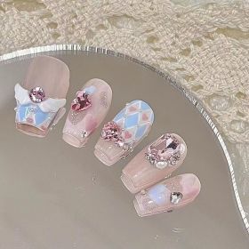 Miss Meow Handmade Manicure Advanced Wear Nail Beauty Girl Sweet Angel Wings Manicure Finished Stickers (Option: 90 Angel Wings-XS)