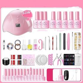 Nail Polish Glue Full Manicure Set Set Of Tools For Beginners Home (Option: 60WUSB model-Base set of 25colors)