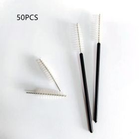 Rigui Makeup Eyelash Brush Beauty Tools (Option: White-50PCS)