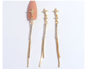 Nail Ornament Zircon Flower Tassel Chain (Option: S5417)