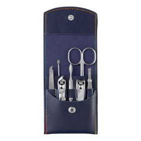 Nail Tools Set Nail Clippers Nail Clippers 7 Piece Set (Color: Blue)