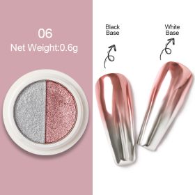 Nail Enhancement Solid Two-color Tuhao Gold Magic Mirror Powder (Option: 6 Style)