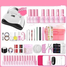 Nail Polish Glue Full Manicure Set Set Of Tools For Beginners Home (Option: 220W Manicurist Quick Dry Kit-Base set of 20colors)