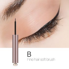 Rose Gold Beginner's Eyeliner Liquid Waterproof, Fast Drying And Non Dizzy Makeup Eyeliner Pen (Option: B Brush)