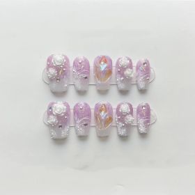 Phototherapy White Series Gypsum Gel Camellia Wearing Nail Enhancement (Option: Ice Jade Fat Crushed Diamond-S)