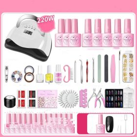 Nail Polish Glue Full Manicure Set Set Of Tools For Beginners Home (Option: 220W Manicurist Quick Dry-Beginners choose 10colors)