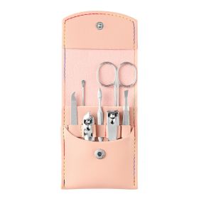 Nail Tools Set Nail Clippers Nail Clippers 7 Piece Set (Color: Pink)